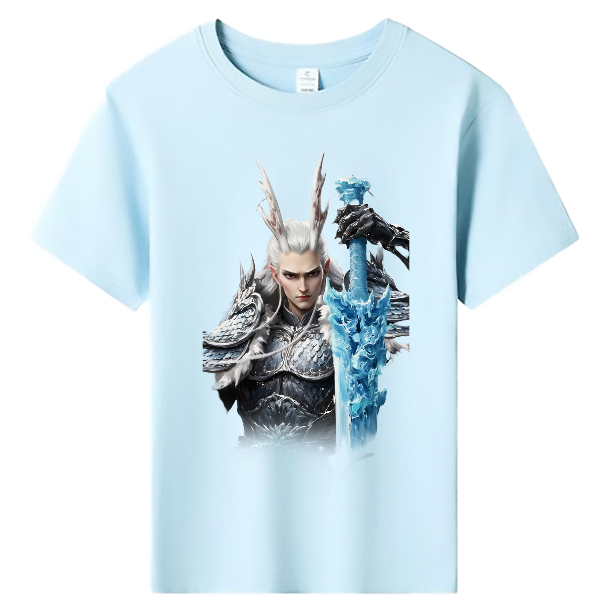 （画像用） Ne Zha 2 ナタ 魔童の大暴れ 綿100％キッズTシャツ（フロントプリント）